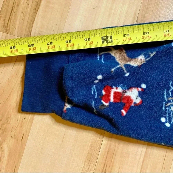 Aeropostale Santa Reindeer Sleep Fleece Pajama Lounge Jogger Navy Christmas M - Picture 2 of 5